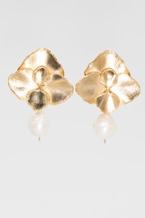 Orchid Gold-Plated & Baroque Pearl Earrings