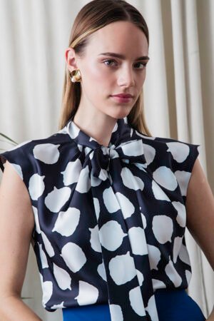 Monochrome Bow Blouse