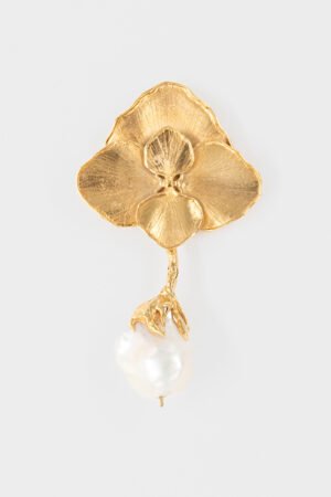 Orchid  Baroque Pearl Brooch