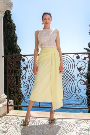 Lucia Draped Silk Skirt