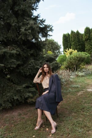 Wool Denim Skirt